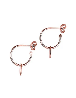 Creol Øreringe Charm Design – Rosa Forgyldt 925 Sterling Sølv
