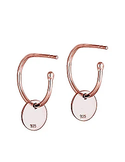 Creol Øreringe Charm Design – Rosa Forgyldt 925 Sterling Sølv
