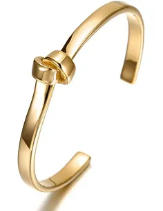 Stilfuldt Knude Design Armbånd – Guldbelagt Rustfrit Stål