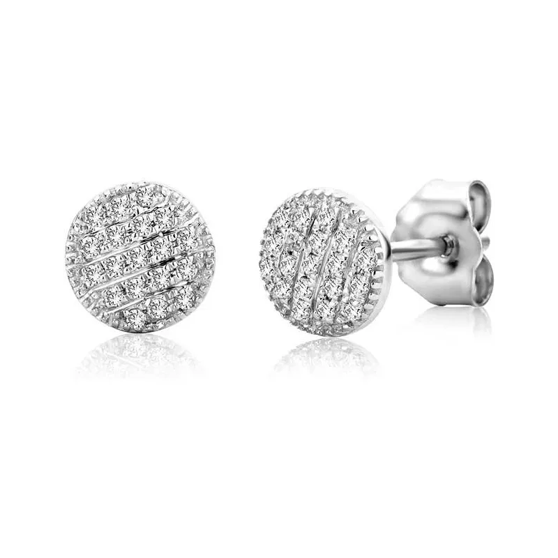 Klassiske Diamant Ørestikker - 9 Karat Hvidguld 