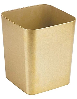 Kvadratisk Design Skraldespand – Guld/Messing 