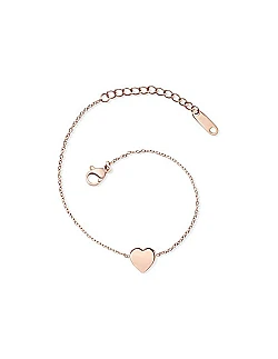 Klassisk Hjerte Armbånd – Rosa Forgyldt Rustfrit Stål 