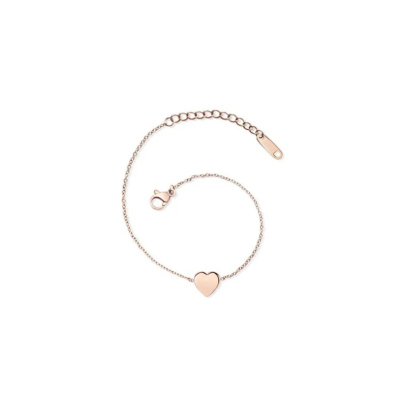 Klassisk Hjerte Armbånd – Rosa Forgyldt Rustfrit Stål 
