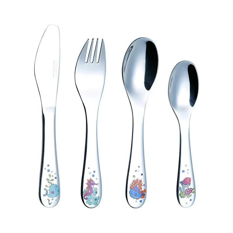 Under The Sea Bestiksæt Til Børn – 4 Dele – Rustfrit Stål