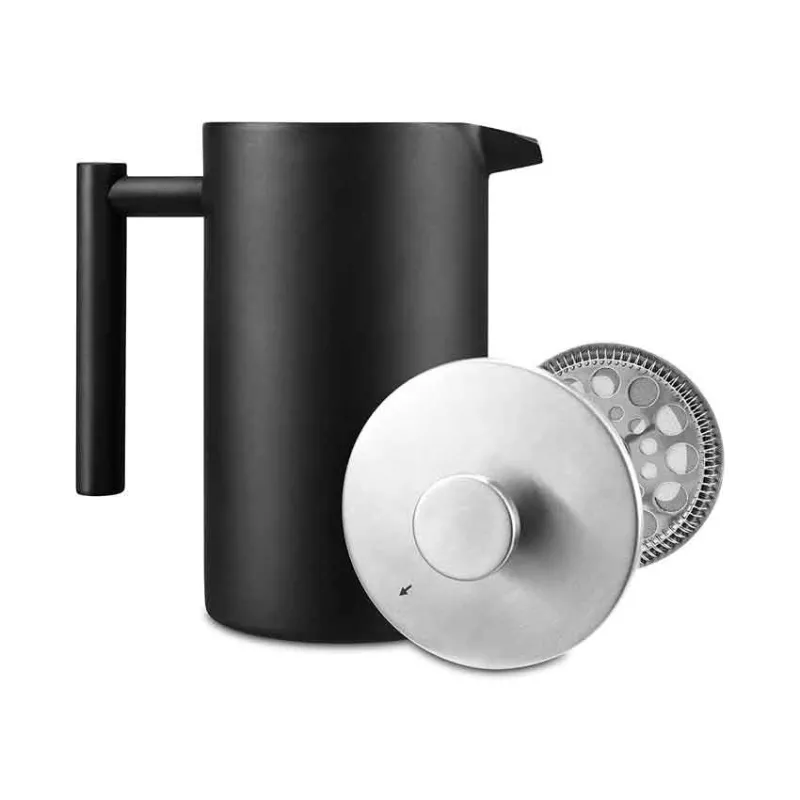 Moderne French Press Kande Te/Kaffe - 1 Liter - Mat Sort
