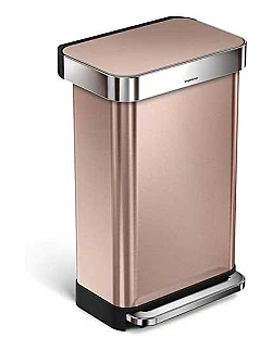 Stilfuld Pedal Affaldsspand - 45 Liter - Rosa Forgyldt Stål