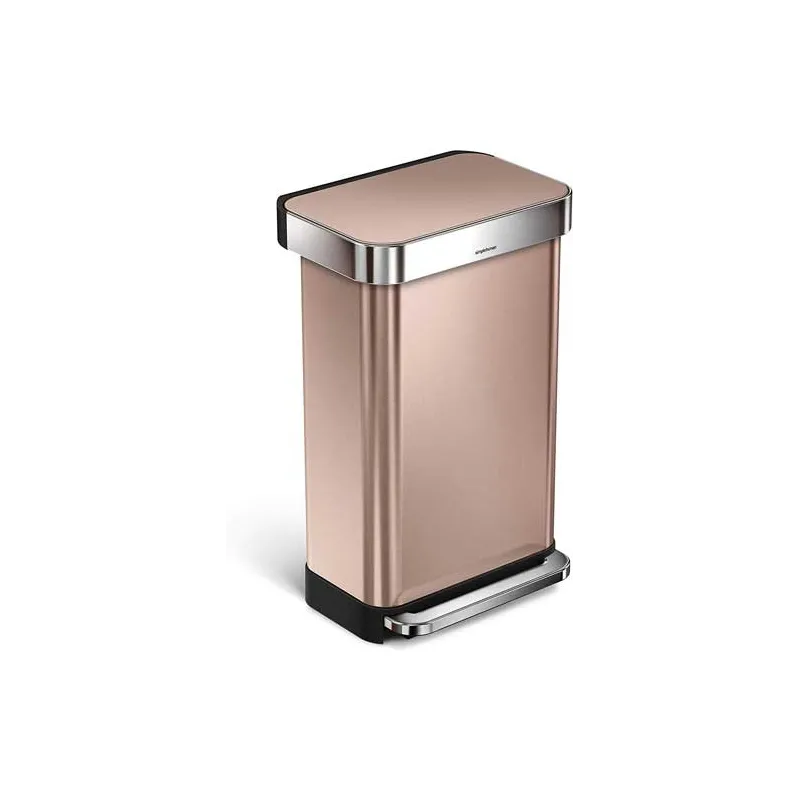 Stilfuld Pedal Affaldsspand - 45 Liter - Rosa Forgyldt Stål