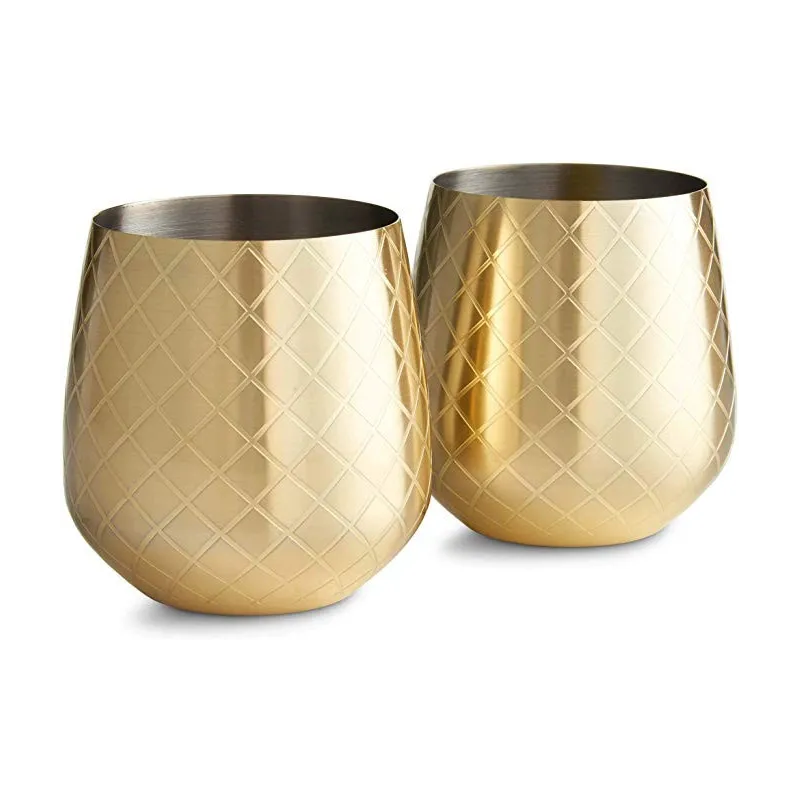 Moderne Design Vinglas Inkl. Mønster - 2 Stk.- Guld