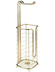 Smart Fritstående Toiletpapir & Opbevaringsstand – Guld/Messing