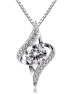 Elegant Stjernenat Design Halskæde - 925 Sterling Sølv