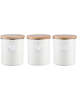 Vintage Design Afternoon Opbevaringsdåse Sæt – 3 Stk. - Hvid