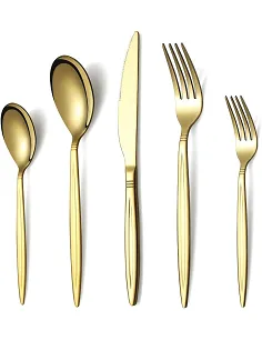 Stilfuldt Titanland Gatsby Bestiksæt - 30 Dele - Titan Forgyldt Ædelstål