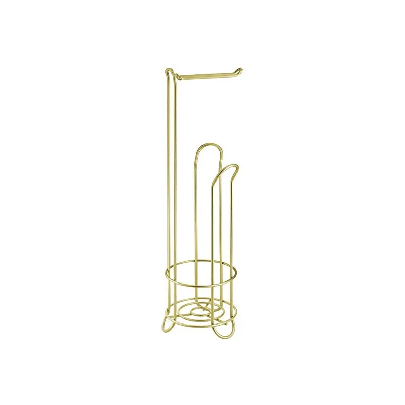 Pratisk Design Toiletrulle Holder & Opbevaringsstand - Guld
