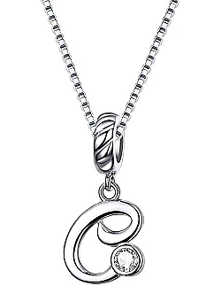 Elegant Bogstav Halskæde – 925 Sterling Sølv 