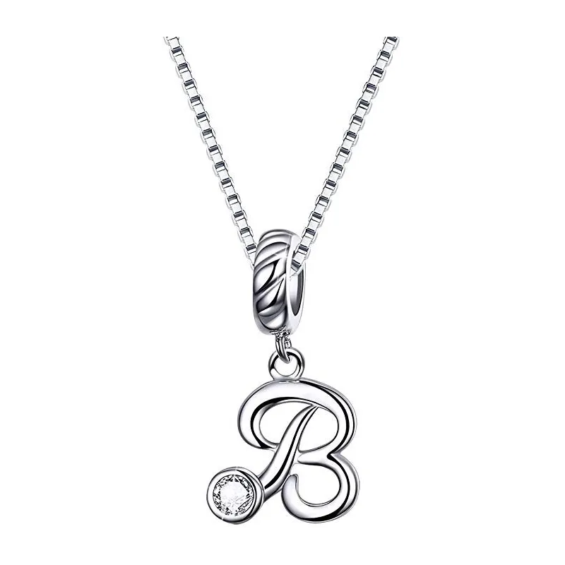 Elegant Bogstav Halskæde – 925 Sterling Sølv 