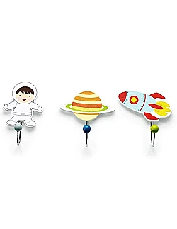 Eventyrlige Rum Astronaut & Raketskibs Knage Sæt – 3 Dele