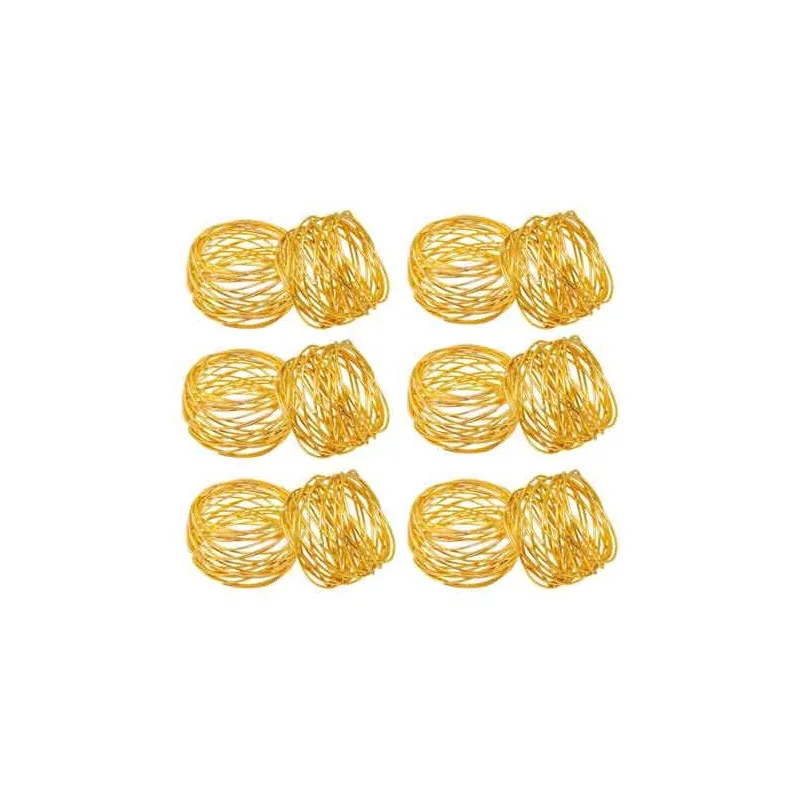 Dekorative Servietringe – 12 Stk. - Guld