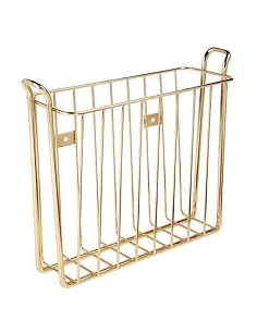 Moderne Væg Magasin Opbevaringsholder - Guld/Messing