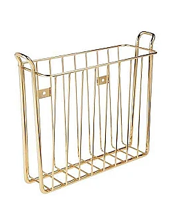 Moderne Væg Magasin Opbevaringsholder - Guld/Messing