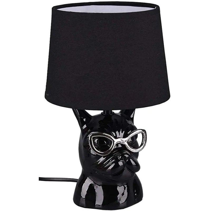 Reality Dosy Bulldog Design Bordlampe I Keramik - Sort