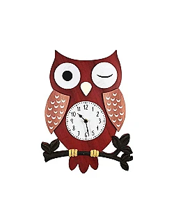 Flot Ugle Vægur Til Børneværelset – 1 Stk. - Rød