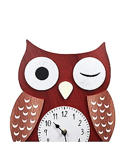 Flot Ugle Vægur Til Børneværelset – 1 Stk. - Rød
