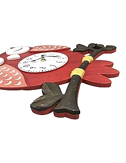 Flot Ugle Vægur Til Børneværelset – 1 Stk. - Rød