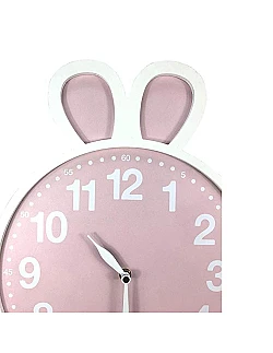 Bedårende Kanin Vægur Til Baby & Børneværelse - Lyserød