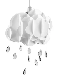 Sød Regnfuld Sky Lampeskærm Til Børneværelset- Small - Hvid