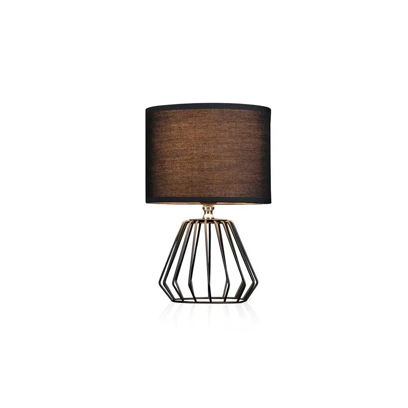 Moderne Shiny Diamond Design Bordlampe Inkl. Stofskærm - Sort