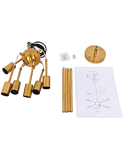 Stilfuld Sputnik Design Lysekrone – 6 x Lyskilder - Guld