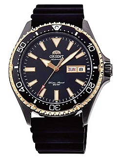 Orient Kamasu Sort Guld RA-AA0005B19B