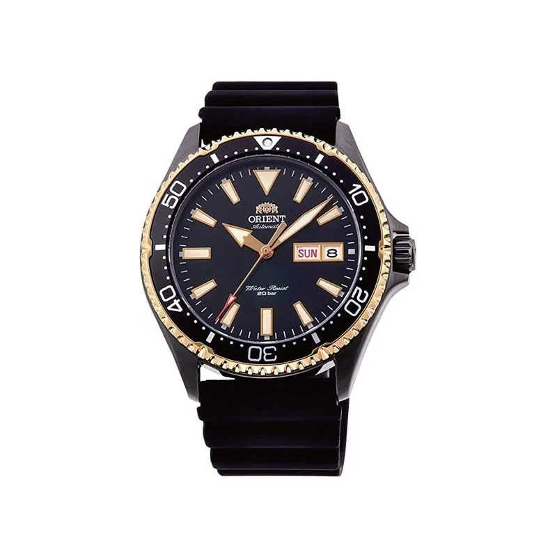 Orient Kamasu Sort Guld RA-AA0005B19B
