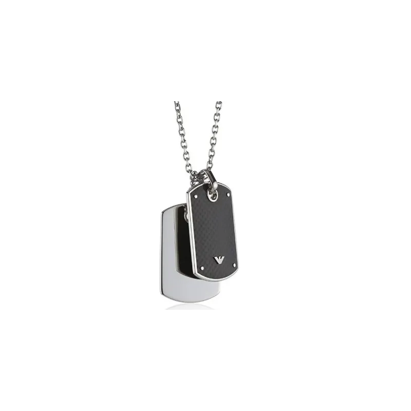 Emporio Armani Herre Halskæde Inkl. Dog Tag Vedhæng - Sort 
