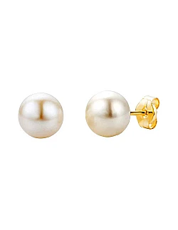 9 Karat Ørestikker med Hvide Ferskvandsperler – Elegant & Sofistikeret Design 