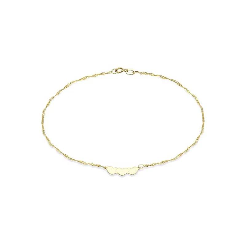 Romantisk Ankel Kæde – 9 Karat Guld – 22,5 cm.