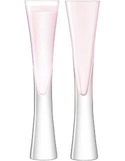 Håndlavet Moya Design Champagne Glas - 2 Stk. - Rosa