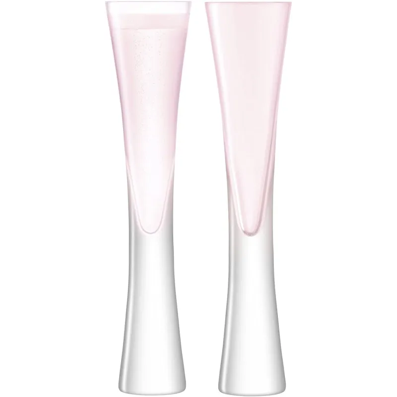 Håndlavet Moya Design Champagne Glas - 2 Stk. - Rosa