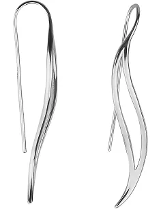Lange Design Øreringe - 925 Sterling Sølv  2