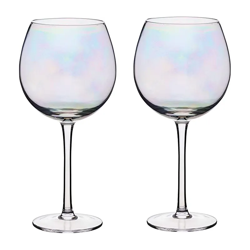 Regnbue Skinnende Gin Glas Sæt – 2 Stk. – 500 ml.