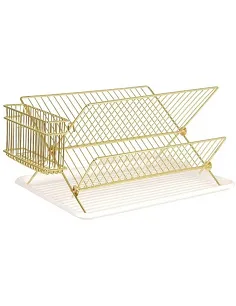 Moderne Opvaskestativ Inkl. Drypbakke – Forgyldt Jern