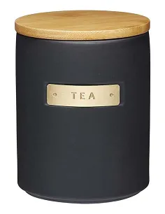 Stentøjs Tedåse Inkl. Lufttæt Låg - 1 Liter - Sort