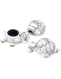 Bedårende Dåbsgave Skildpadde Sæt - 2 Dele - Sølv